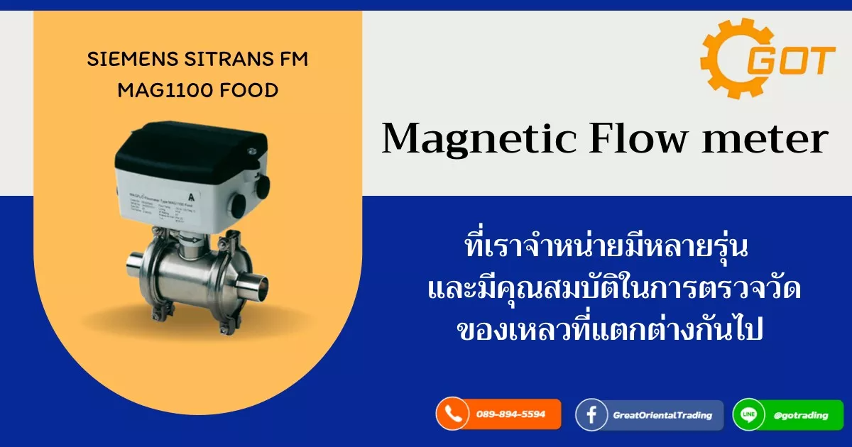 Magnetic Flow meter  เหมาะกับของเหลวในอุตสาหกรรมอาหาร ยา เครื่องดื่ม และสารเคมีบางชนิดได้