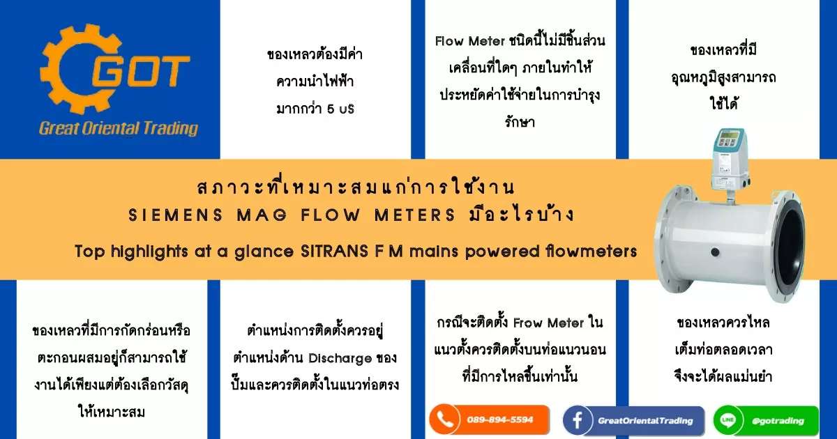 สภาวะที่เหมาะสมแก่การใช้งาน SIEMENS MAG Flow Meters มีอะไรบ้าง