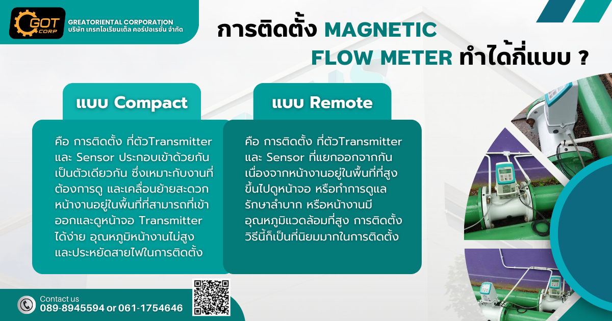 การติดตั้ง Magnetic Flow Meter ที่นิยม มีอยู่ 2 แบบ คือ 