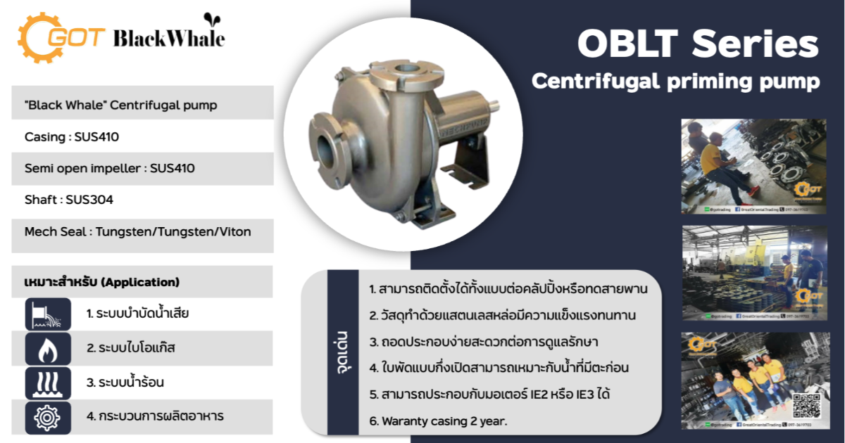 OBLT Series Black Whale Centrifugal pumpปั๊มน้ำที่เหมาะสม